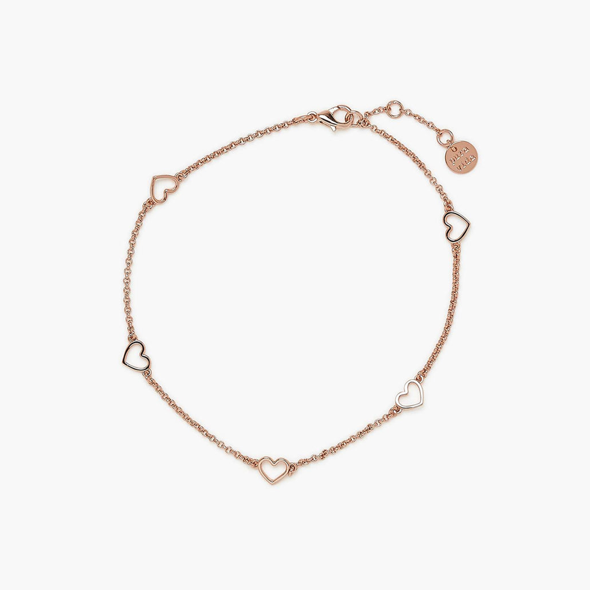 Pura Vida Anklet Dainty Hearts Silver One Size