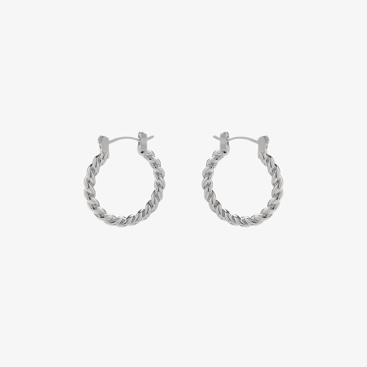 Pura Vida Hoops Earrings Rope Chain Silver One Size