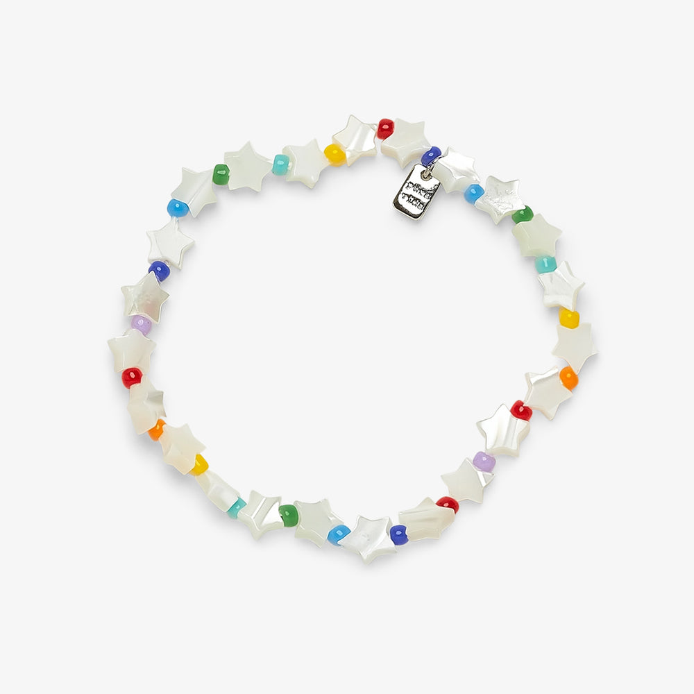 Pura Vida Anklet Serena Star Bead Stretch Rainbow One Size