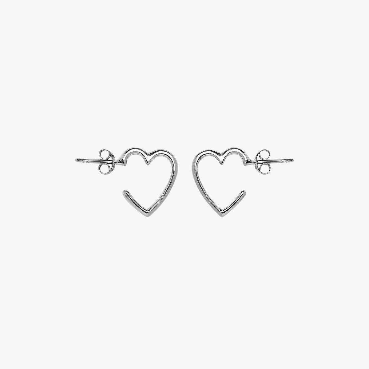 Pura Vida Hoops Earrings Heart Silver One Size