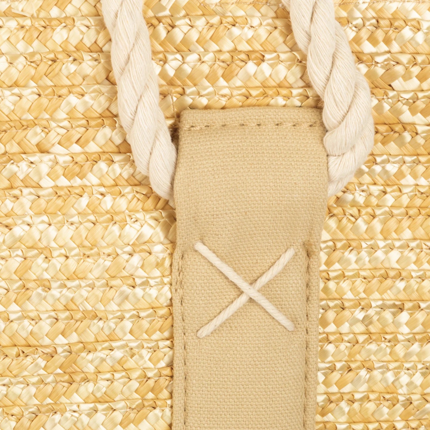 Wheat Straw and Canvas Beach Tote