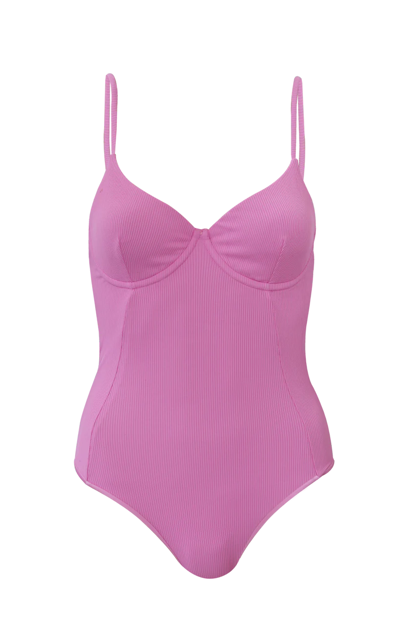 Jasmine Pink Ribbed One Piece